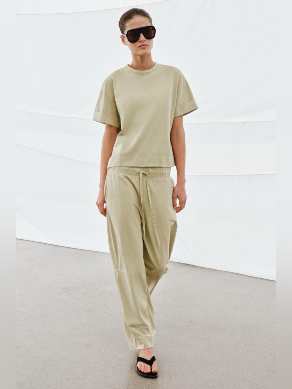 Zara Heavy cotton Wide Leg Pants